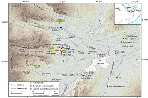 Archaeological map of the oasis of al-Kharj (J.... | Download ...