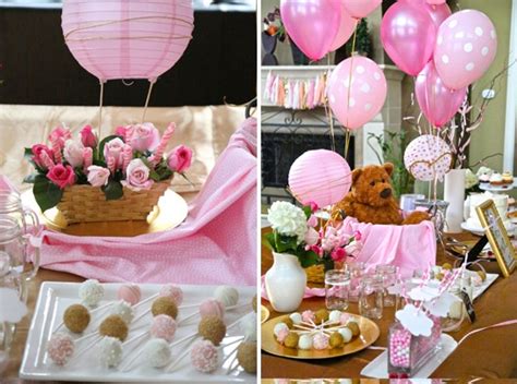 Pink And Gold Hot Air Balloon Baby Shower Baby Shower Ideas U