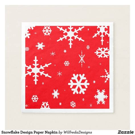 Snowflake Design Paper Napkin | Zazzle