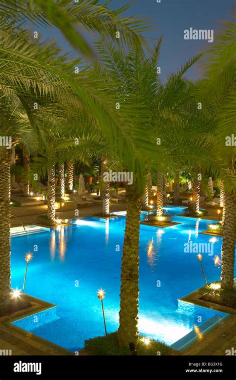 Hotel pool in Dubai, United Arab Emirates, Middle East Stock Photo - Alamy