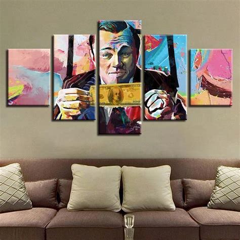 Wolf Of Wall Street Movie 5 Panel Canvas Art Wall Decor Canvas Storm