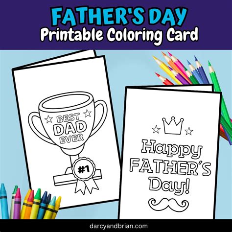 printable happy fathers day coloring card  kids