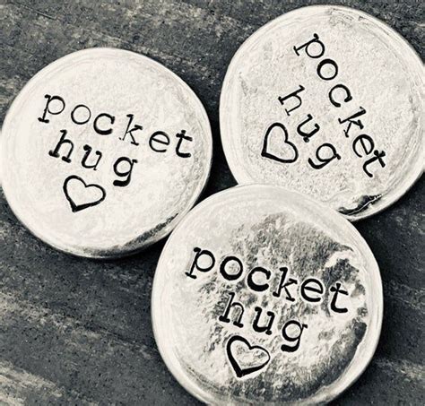 Pocket Hug Token Pewter Personalized Coin Reminder Stone Etsy