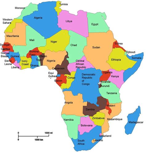 A Map Of Africa Showing Countries Atlanta Georgia Map