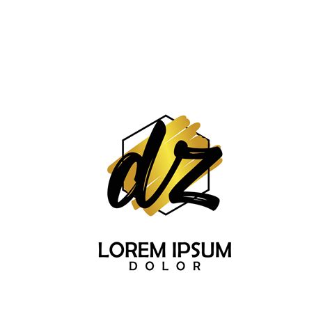 DZ Initial Brush In Circle Frame Template Design 29196676 Vector Art at ...