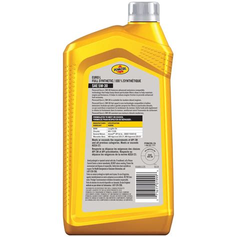 Pennzoil Platinum Euro L 5w30 Synthetic Enginemotor Oil 946 Ml