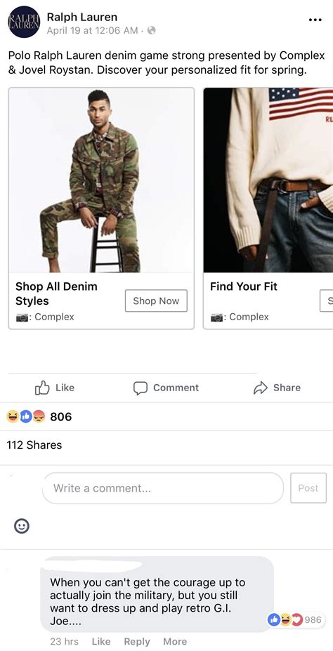 Followed by, “my military service isn’t your fashion is not your