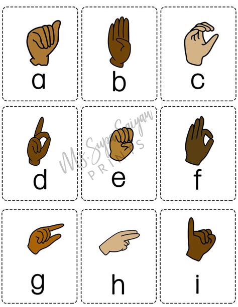 Asl Alphabet Printable Flash Cards Printable Flash Cards