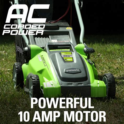 Greenworks 10 Amp 16 Inch Corded Mower 25142 Lawn Mowers And Tractors