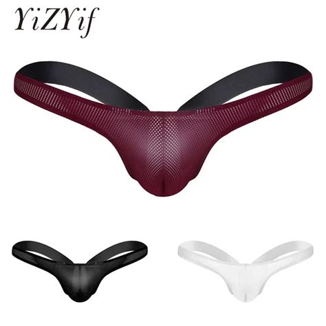 YiZYiF Sexy Mens Panties Open Back Underwear Gay Men Mesh Jockstrap Thongs For Men Stretchy G