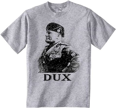 Teesquare1st Mens Benito Mussolini Dux Grey T Shirt Uk