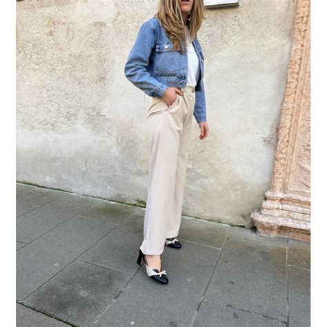 VSI MIMY Two Tone Vegan Decollet Black Nude Bow Wide Heel Made In