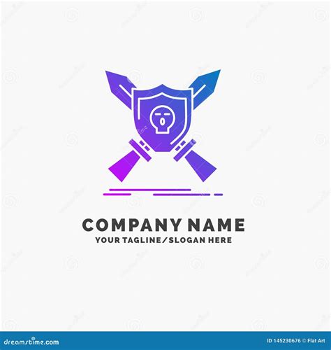 Insignia Emblema Juego Escudo Negocio P Rpura Logo Template De Las