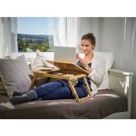 CASARIA Table de lit pliable support ordinateur portable réglable