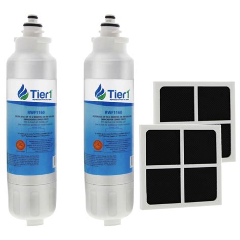 Tier1 ADQ73613401 Refrigerator Water Air Filter Combo 2 Pk