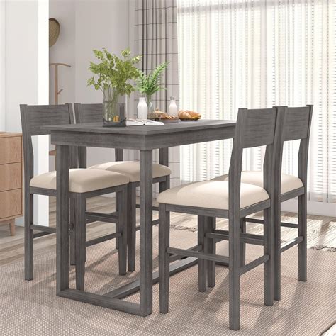 Amazon Merax Wood 5 Piece Dining Room Table Set With Chairs Of 4