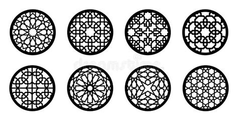 Cnc Laser Pattern. Arabesque Circle, Round Element Set for Laser Cutting ,stencil, Engraving ...