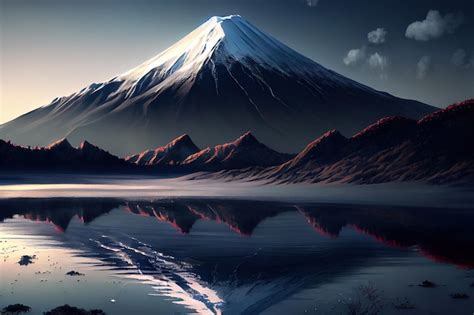 Premium Photo Mount Fuji Japan Realistic Generative Ai