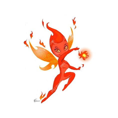 Fire Fairy Art Etsy