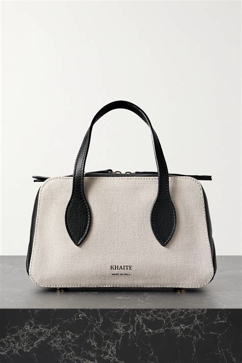 KHAITE Maeve Small Textured Leather And Canvas Tote In 2024 Canvas