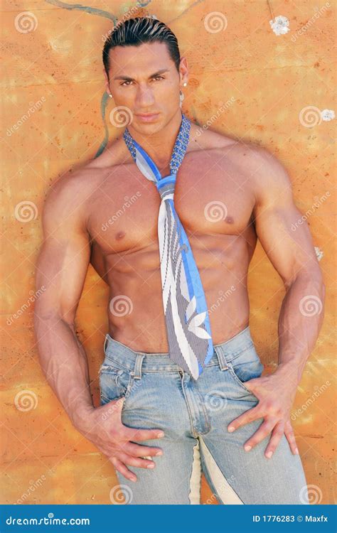 Handsome Male Model With Sixpack Abs Stock Image Image Of Muscle