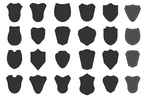 Premium Vector Shield Blank Emblems Icon Flat Heraldic Shield For Your Web Design Security