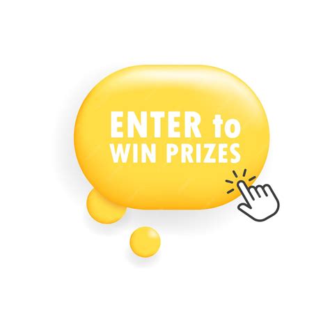 Premium Vector | Enter to win prizes button flat yellow cursor on the