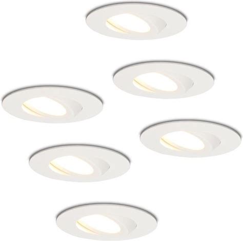 Set Van 6 Napels LED Inbouwspots Extra Plat 8W 570lm 2700K Warm Wit