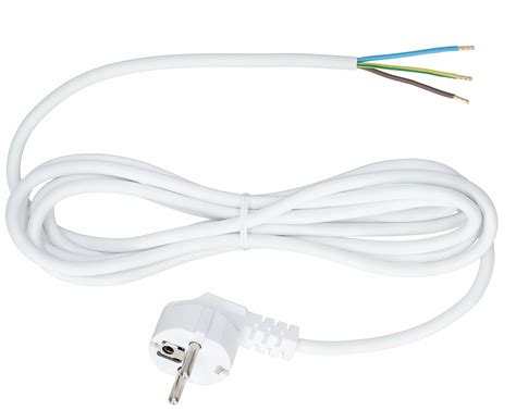 Przewód Kabel z wtyczką kątową H05VV F 3x1 5 1 5m biały WJ 22 3x1 5