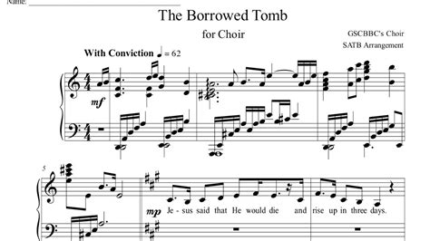 The Borrowed Tomb Minus One Accompaniment Instrumental For Choir