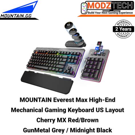 MOUNTAIN Everest Max Mechanical RGB Gaming Keyboard Modular Integrated Display Keys Hot