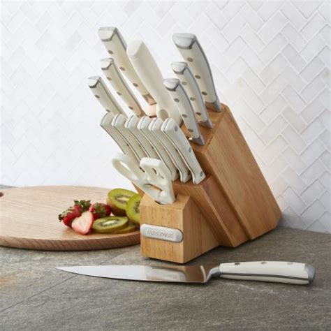 Affordable New Farberware Forged Triple Riveted Knife Block Set 15 Piece White On Sale Buy Online