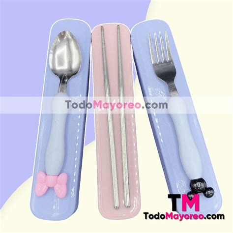 Set De Cubiertos Para Ni Os Cuchara Tenedor Y Palillos Chinos Micky Y