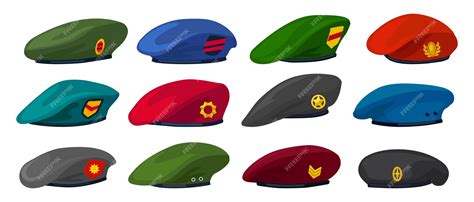 Premium Vector Military Beret Isolated Cartoon Set Icon Illustration