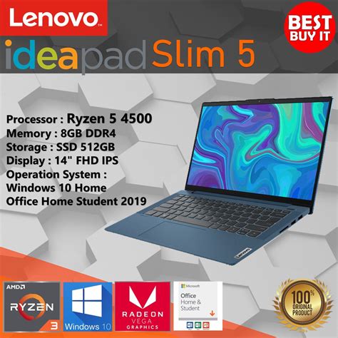 Jual Laptop Lenovo Ideapad Slim 5 Ryzen 5 4500u 8gb 512gb Ssd Win10