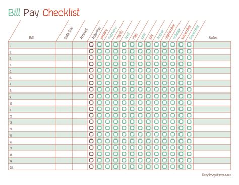bill management spreadsheet   printable bill pay calendar