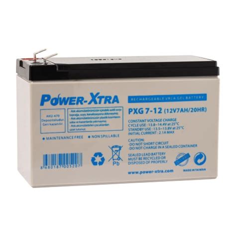 Power Xtra PXG7 12 F2 12V 7 Ah Sealed GEL Battery Power Xtra