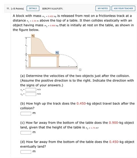 Solved A Block With Mass M Kg Is Released From Rest Chegg