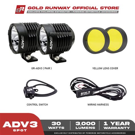 Gold Runway Official Motorcycle Auxiliary Led Lights With Horn And