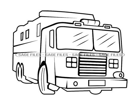 Fire Truck Outline SVG Firetruck Svg Fire Engine SVG Fire - Etsy