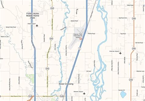 Glacier Park International Airport Map, Montana