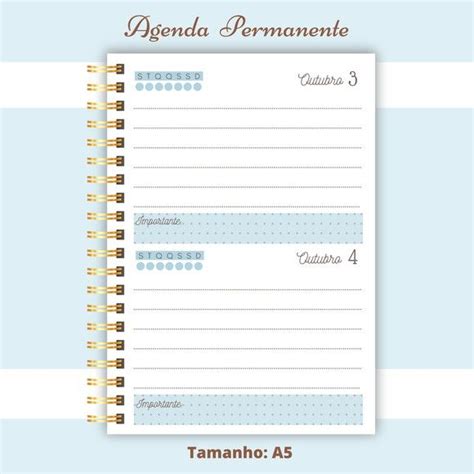 Miolo Agenda Permanente Para Imprimir Elo Produtos Especiais