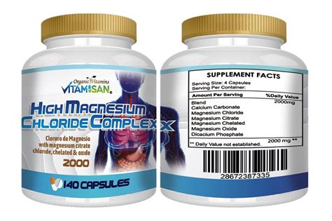 MAGNESIUM CHLORIDE MAXICLORURO CAPS 140 CAPSULES 2000mg CLORURO DE