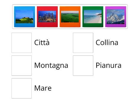 I Paesaggi Collega Ogni Disegno Al Nome Del Paesaggio Che Rappresenta