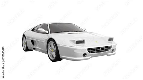 white Ferrari on white background, 3d rendering of FERRARI F355 png ...