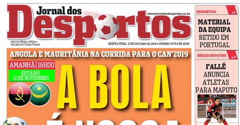 Capa Jornal Dos Desportos De 2018 10 11