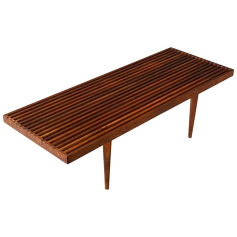 Mel Smilow Slat Walnut Coffee Table At 1stdibs