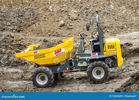 A Dumper Truck On A Building Site Tipping Soil Editorial Image Image