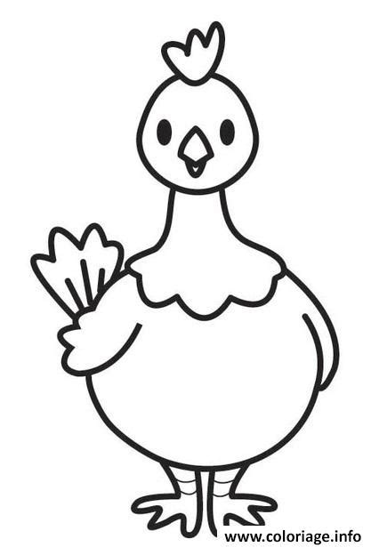 Coloriage Poule Paques Maternelle Dessin Poule à imprimer