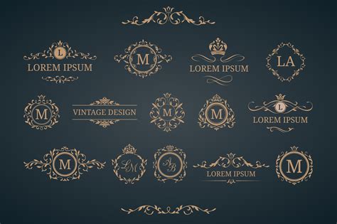 vintage monogram design templates monogram logo design monogram